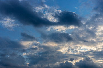 Sky blue sky and white clouds landscape at daytime evening