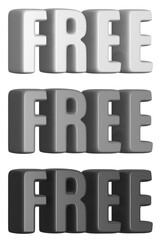 set of 3d render free PNG images, grayscale, white, gray, black