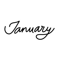 Handwritten set of months isolated on white background, Vector Illustration