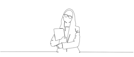 Student illustration line art style vector with transparent background .eps