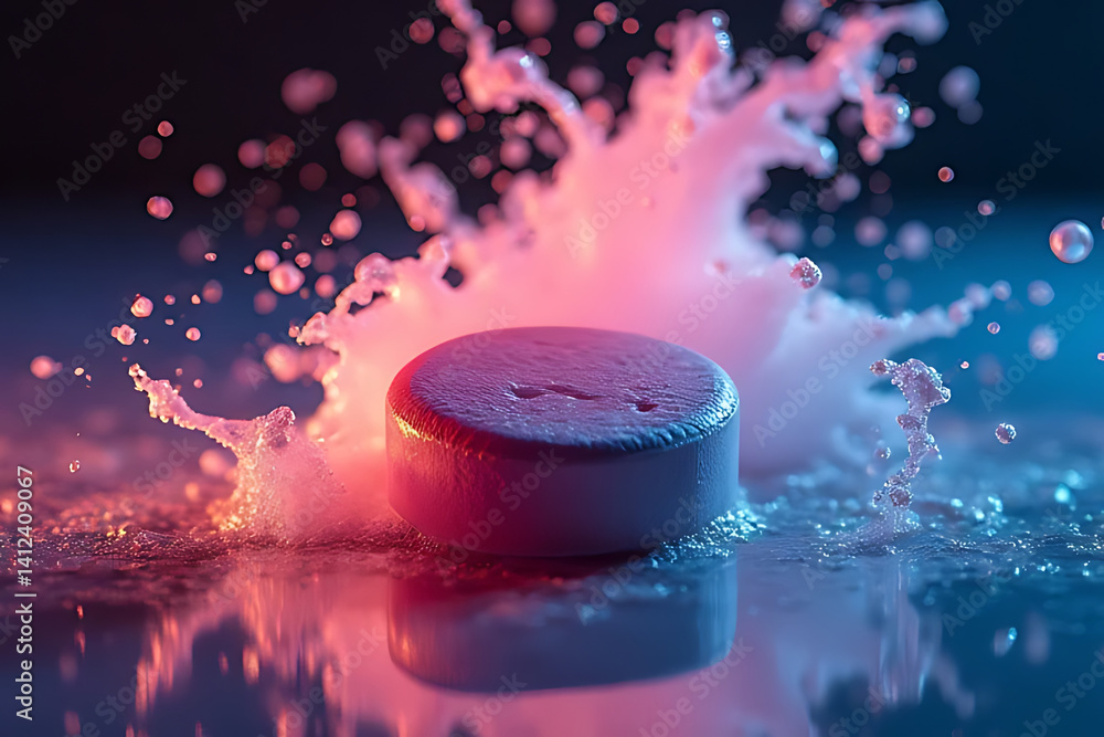 Poster water splashing action colorful background photography dynamic environment close-up motion