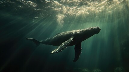 Fototapeta premium Humpback whale underwater