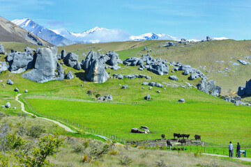 Naklejka premium The Castle hill. Southern Alps. Arthurs Pass. New Zealand