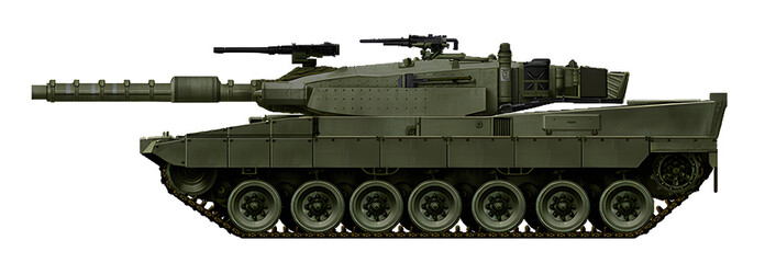 MBT concept based on the Leopard 2 tank, using a turret from the Merkava Mk3 tank © Tikros