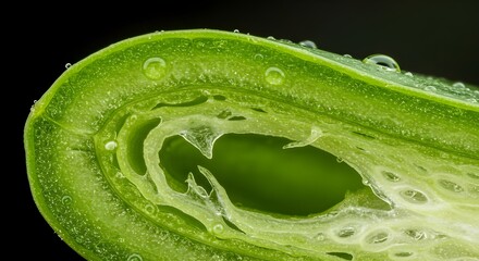 Close-Up of Crisp Green Vegetable Core