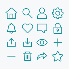 ui vector icons outline set