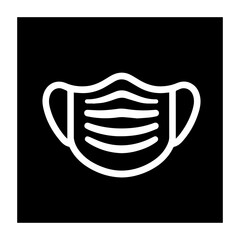 Surgical face mask icon with transparent background