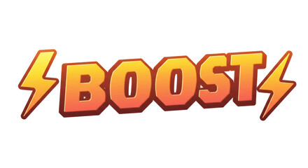 Isolated Boost Text with Lightning Bolts