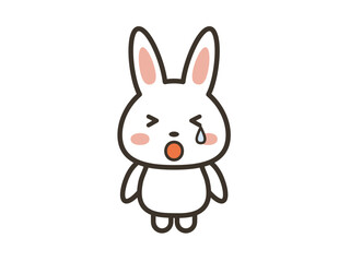 泣いているかわいいうさぎのイラスト