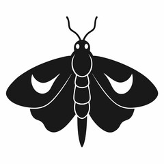 Bold Moth Silhouette Vector Graphic