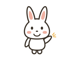 説明をするイメージのかわいいうさぎのイラスト