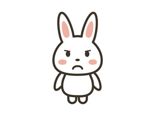 怒っているかわいいうさぎのイラスト