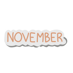Cute Hand Drawn Sticker Set of Months of the Year Names.