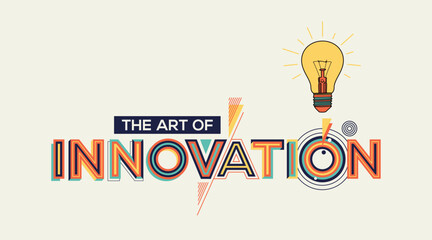Innovation concept in modern typography. Innovation quote for your wall graphics, poster, web design and office space graphics.
