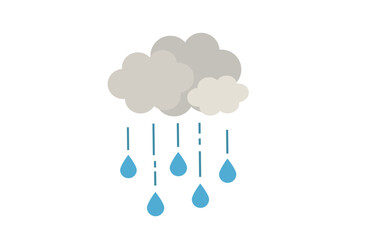Simple Rain Cloud and Falling Rain Illustration