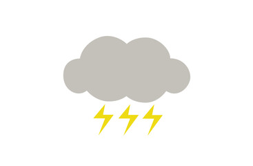 Fluffy Cloud with Lightning Illustration