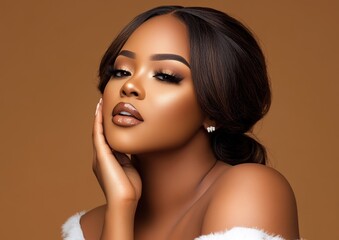 A woman's natural beauty is often associated with healthy, well-moisturized skin, which can be achieved through regular spa visits and the use of natural skincare products, leading to a clean and