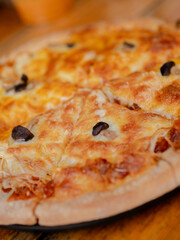 close up of pizza