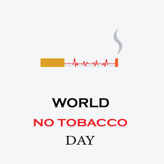 World No Tobacco Day. World Tobacco Day. Cigarette and life line creative concept. Design for poster and banner vector illustration. Stop smoking 31st May.