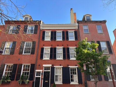 Red Brick Rowhouses with Black Shutters (Philadelphia, Pennsylvania, USA)

