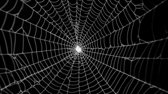 Intricate spider web pattern design animated overlay, transparent 4K video, alpha channel, ProRes 4444