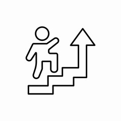 Career ladder success path icon vector sign