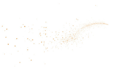 光り輝く金の粒子が飛び散るイラスト　背景透過	