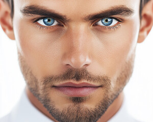 Obraz premium Close-up of a smiling business man, a handsome business tough guy