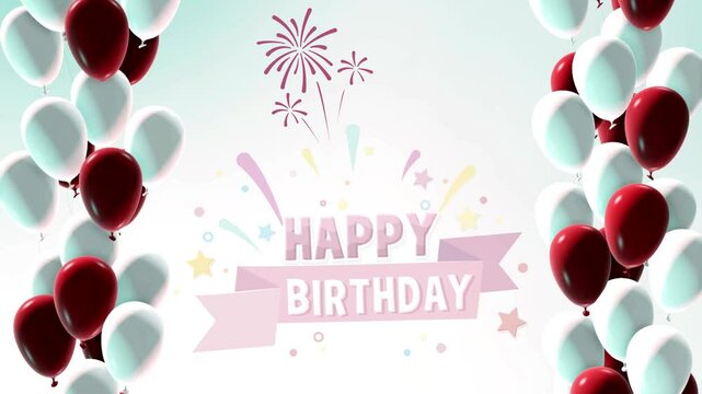 happy birthday card with balloons