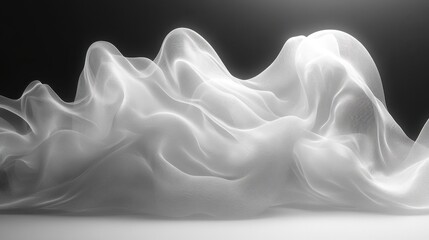 Fototapeta premium Abstract Mountainous Pixelated White Texture on Dark Background Rendered in 3D