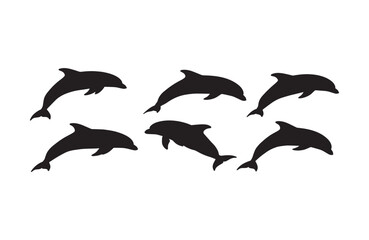 Fototapeta premium Stunning sea dynamics captured in dolphin silhouettes