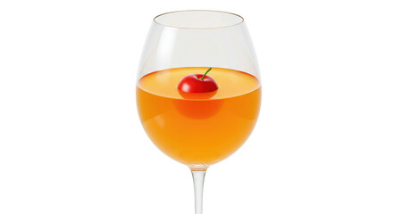 Isolated Cocktail Glass with Cherry