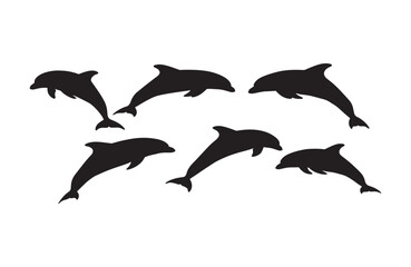 Fototapeta premium Expressive dolphin silhouettes symbolizing ocean spirit