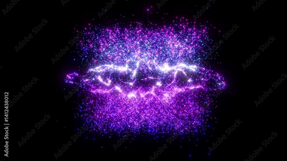 Poster vibrant abstract swirling lines and particles fluid background animation