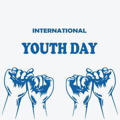 International Youth Day Celebration, Friendly team, friendship Card isolated on white background. Vector illustration, banner or poster. EPS editable file.