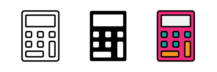 calculator icon Accounting calculator icon. calculator vector stroke filled and colored icon set.