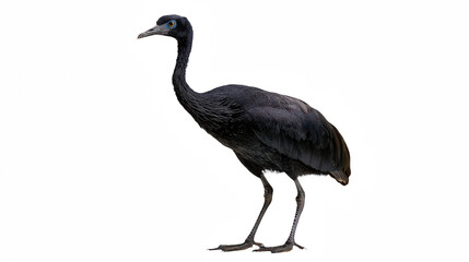 Fototapeta premium a large bird with long legs and a long neck standing on a transparent background, PNG image, PNG file, Generative art.
