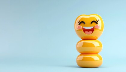 Joyful stack of emoji spheres