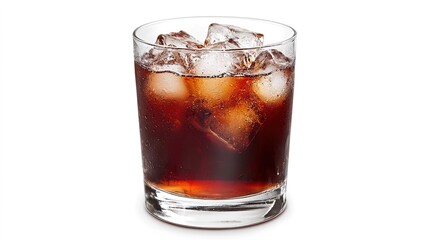 Refreshing cocktail with ice chaos served in a glass indoor bar setting high-quality image for beverage enthusiasts