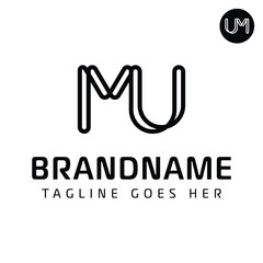 Letters MU Monogram Logo, for business with MU and UM initials