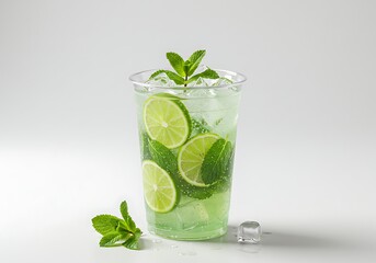 Mojito cocktail with mint and lime
