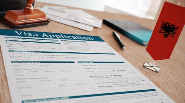 Albenia Visa Application Rejected, Animation.1920/1080 .04 Second Long.