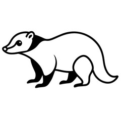 Clean Badger Vector Line Drawing