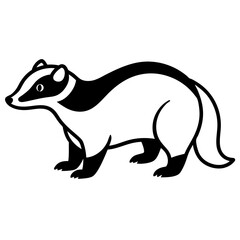 Clean Badger Vector Line Drawing