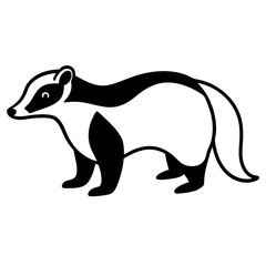 Clean Badger Vector Line Drawing