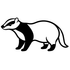 Clean Badger Vector Line Drawing