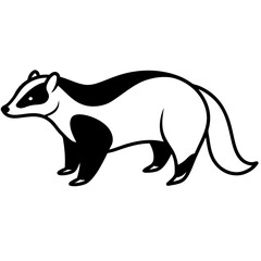 Clean Badger Vector Line Drawing