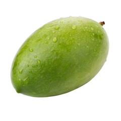 Fresh green mango fruit isolated on white background.
