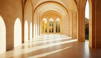 Obraz premium Sunlight-filled arched passageway