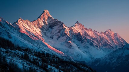 Obraz premium Dramatic Mountain Range in Winter